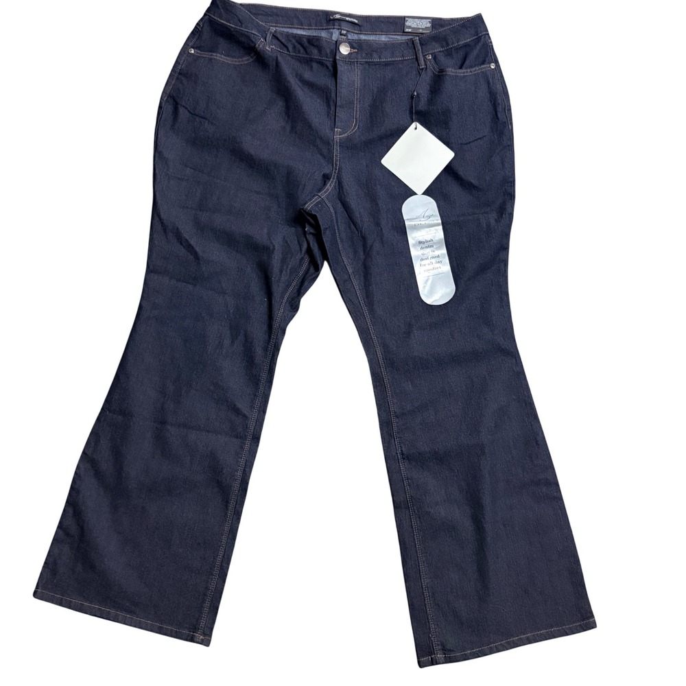 Ag Denim Flare Jeans Womens 20W Indigo Dark Wash Plus Size New With Tags